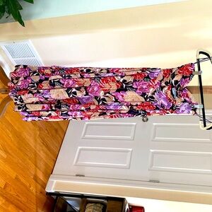 Midi strapless floral dress
